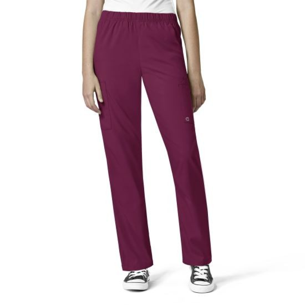 Pantaloni unisex uniforma medicala, W123, 5855-WINE(lung) XL