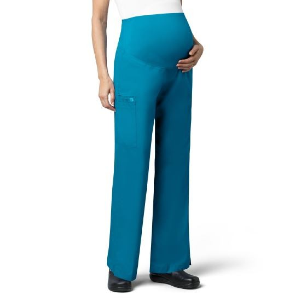 Pantaloni uniforma medicala, maternitate, WonderWork, 545-TEAL M