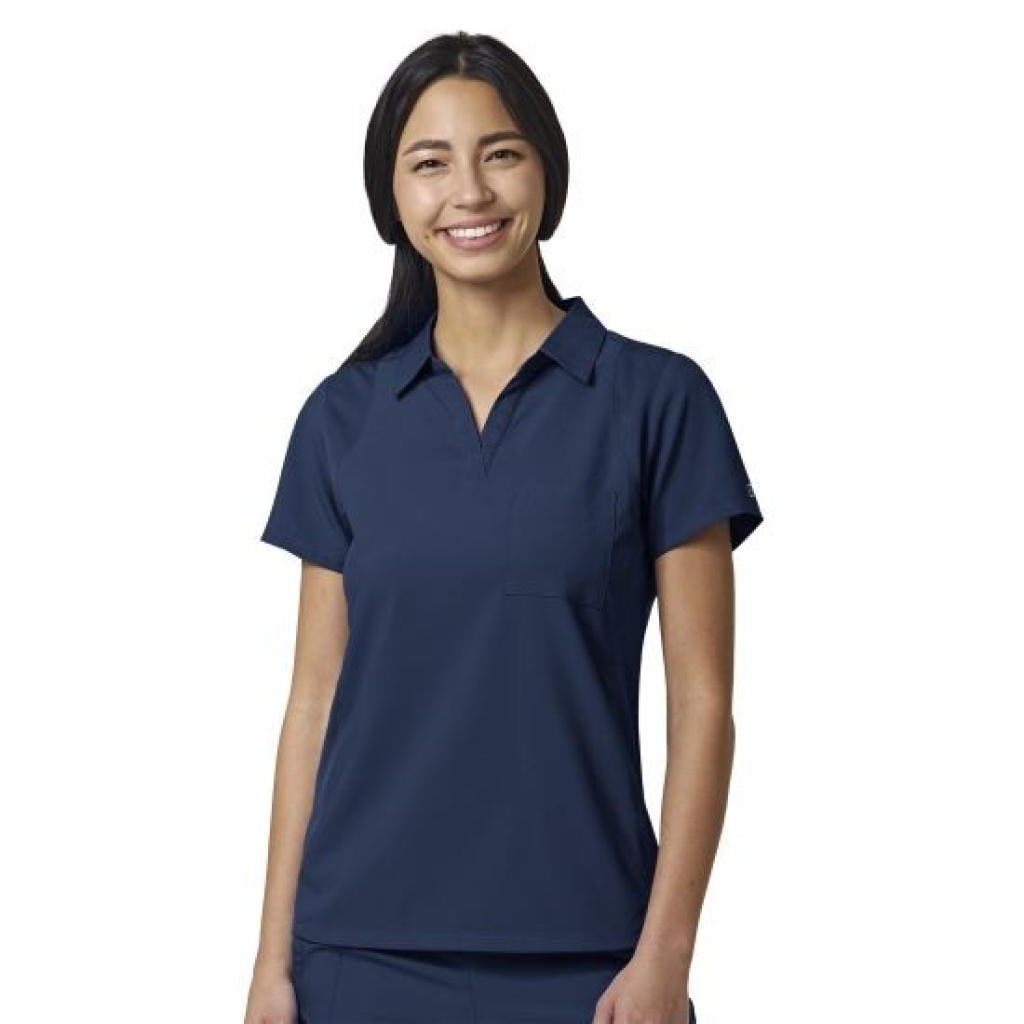 Bluza uniforma medicala, cu guler, W123, 6955-NAVY M